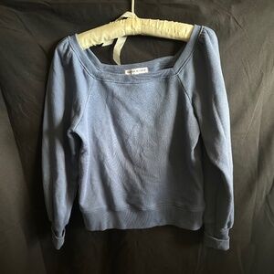 Rebecca Minkoff Square Neck Blue Sweatshirt